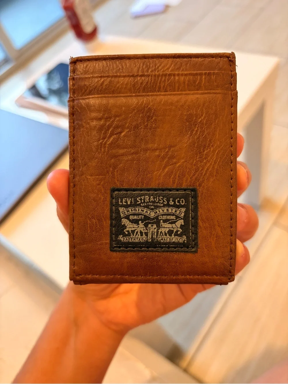 Levi's Brown Leather Wallet - Slim Front Pocket
